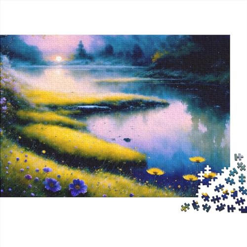 Moon Meadow River Puzzle for Erwachsene, lustiges 1000-teiliges Puzzle-Spielzeug, intellektuelles Spiel, Stressabbau-Spielzeug, Heimdekoration(Style-6) von SZTVECFW