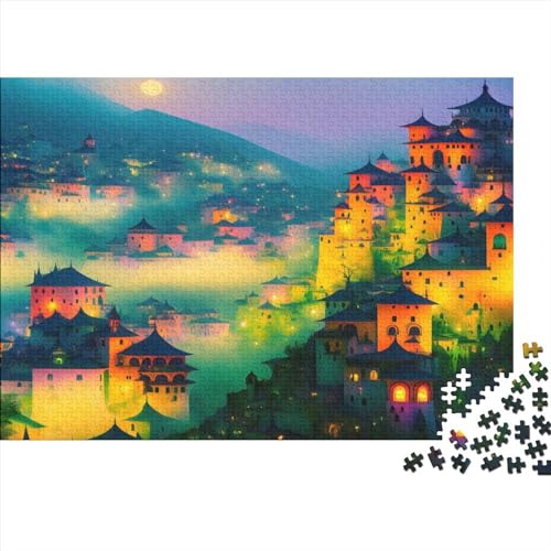 Moon Meadow River Puzzle for Erwachsene, lustiges 1000-teiliges Puzzle-Spielzeug, intellektuelles Spiel, Stressabbau-Spielzeug, Heimdekoration(Style-7) von SZTVECFW