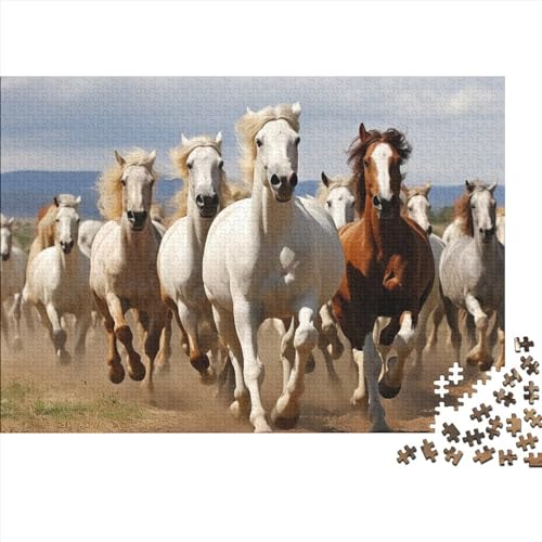 Pferd Erwachsene Spaß 1000 Stück Puzzle Spielzeug Intellektuelles Spiel Stressabbau Spielzeug Heimdekoration(Style-10,1000pcs (75x50cm)) von SZTVECFW