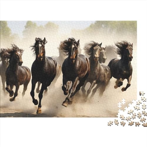 Pferd Erwachsene Spaß 1000 Stück Puzzle Spielzeug Intellektuelles Spiel Stressabbau Spielzeug Heimdekoration(Style-12,1000pcs (75x50cm)) von SZTVECFW