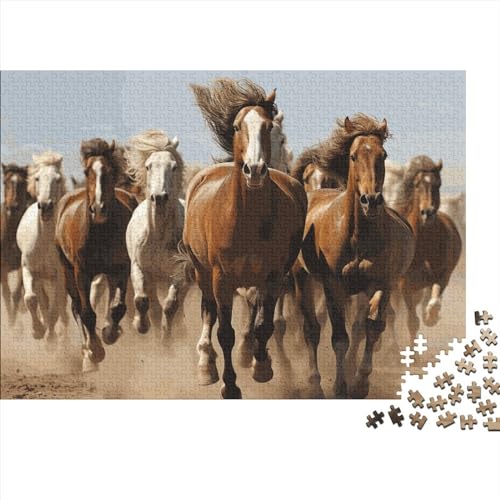 Pferd Erwachsene Spaß 1000 Stück Puzzle Spielzeug Intellektuelles Spiel Stressabbau Spielzeug Heimdekoration(Style-16,300pcs (40x28cm)) von SZTVECFW