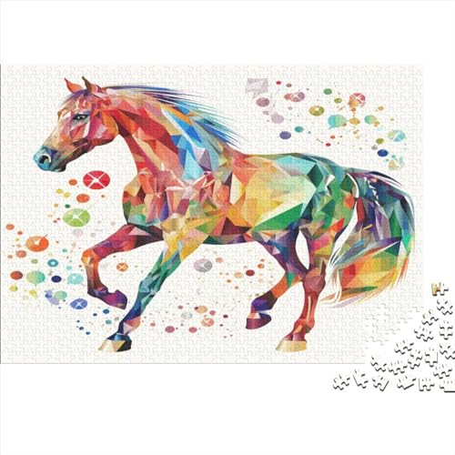Pferd Erwachsene Spaß 1000 Stück Puzzle Spielzeug Intellektuelles Spiel Stressabbau Spielzeug Heimdekoration(Style-17,1000pcs (75x50cm)) von SZTVECFW
