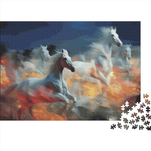 Pferd Erwachsene Spaß 1000 Stück Puzzle Spielzeug Intellektuelles Spiel Stressabbau Spielzeug Heimdekoration(Style-8,1000pcs (75x50cm)) von SZTVECFW