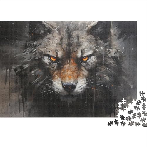 Wolf Puzzle for Erwachsene, lustiges 1000-teiliges Puzzle-Spielzeug, intellektuelles Spiel, Stressabbau-Spielzeug, Heimdekoration(Style-12) von SZTVECFW