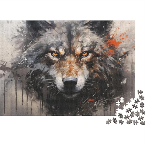 Wolf Puzzle for Erwachsene, lustiges 1000-teiliges Puzzle-Spielzeug, intellektuelles Spiel, Stressabbau-Spielzeug, Heimdekoration(Style-16) von SZTVECFW