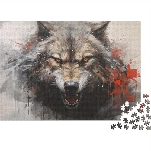 Wolf Puzzle for Erwachsene, lustiges 1000-teiliges Puzzle-Spielzeug, intellektuelles Spiel, Stressabbau-Spielzeug, Heimdekoration(Style-266) von SZTVECFW