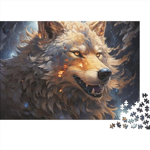 Wolf Puzzle for Erwachsene, lustiges 1000-teiliges Puzzle-Spielzeug, intellektuelles Spiel, Stressabbau-Spielzeug, Heimdekoration(Style-3) von SZTVECFW