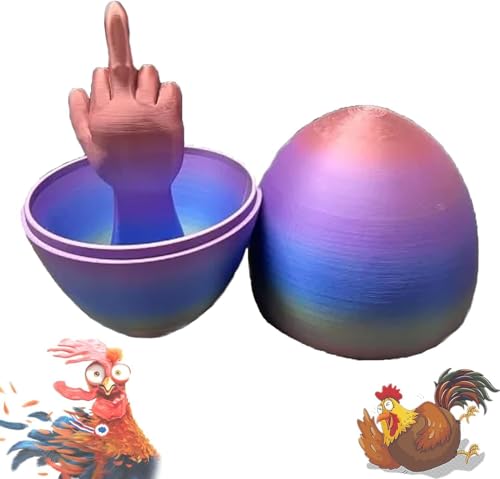 Mittelfinger Ostereier - Überraschung Mittelfinger Eier, Mittelfinger Osterei, 3D-gedruckte Osterüberraschungseier, Kreative Mittelfinger Ostereier Gefüllte Heimdekorationen (A) von SZXLSP