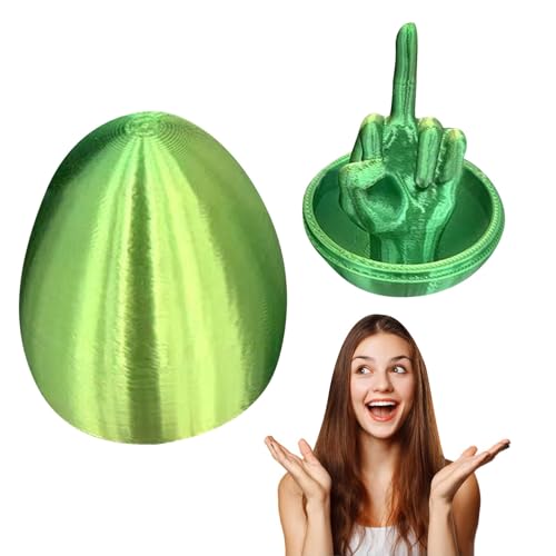 Mittelfinger Ostereier - Überraschung Mittelfinger Eier, Mittelfinger Osterei, 3D-gedruckte Osterüberraschungseier, Kreative Mittelfinger Ostereier Gefüllte Heimdekorationen (B) von SZXLSP