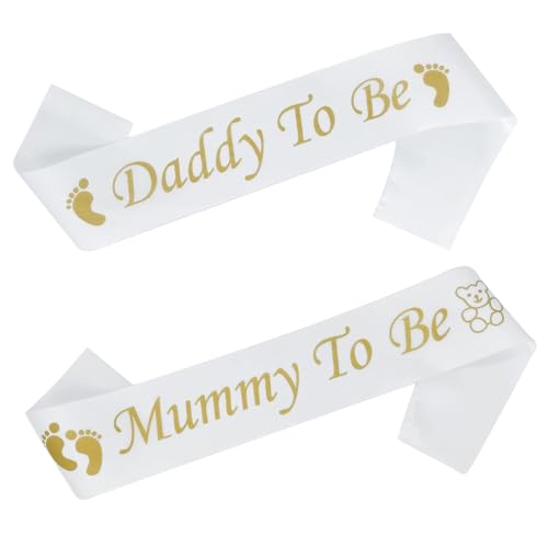 Schärpe für Baby Shower Mummy to Be Schärpe Daddy to Be Schärpe Babydusche Schärpen Set für Baby Dusche Party Feier, Baby Willkommensparty Schärpe für Baby Shower Mummy to Be Schärpe Daddy to Be Schärpe Babydusche Schärpen Set für Baby Dusche Party Feier, Baby Willkommensparty von SZXMDKH