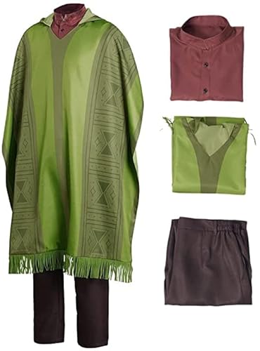 Encanto Bruno Cosplay Kostüm Madrigal Outfit Umhang Hemd Hose Robe Cape Full Set für Herren und Damen Halloween Anzüge,Male,S von SZYDM