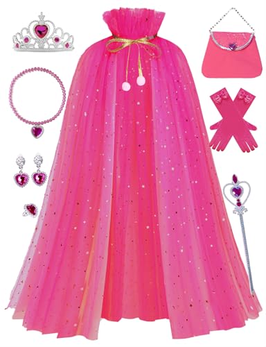 Sabbenia Prinzessinenkleidung für kleine Mädchen, 10 Schichten Prinzessin mit Krone, Geburtstagsgeschenk, Cosplay, Weihnachten, Halloween, Geburtstag (Rosa) von Sabbenia