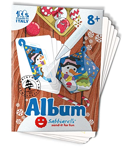 Sabbiarelli Sand-it For Fun - Album 3D Christmas Ball: 5 vorgeklebte Papier, zum bemalen mit Sand (Sand nicht enthalten), Geeignet für Kinder Jahre 8+ von Sabbiarelli