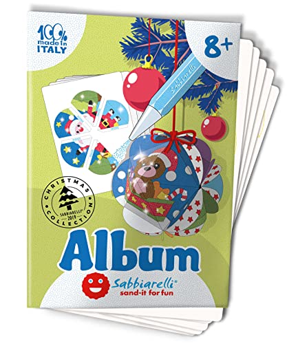 Sabbiarelli Sand-it For Fun - Album 3D Christmas Flower Weihnachtsblume: 5 vorgeklebte Papier, zum bemalen mit Sand (nicht enthalten), Geeignet für Kinder Jahre 8+ von Sabbiarelli