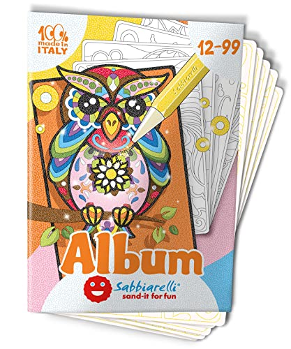 Sabbiarelli Sand-it For Fun Album Fantastische Tiere: 5 Designs zum Ausmalen mit Sand (Sand nicht im Lieferumfang enthalten), Geschenkidee zum Entspannen, Stressabbau für Jugendliche und Erwachsene von Sabbiarelli