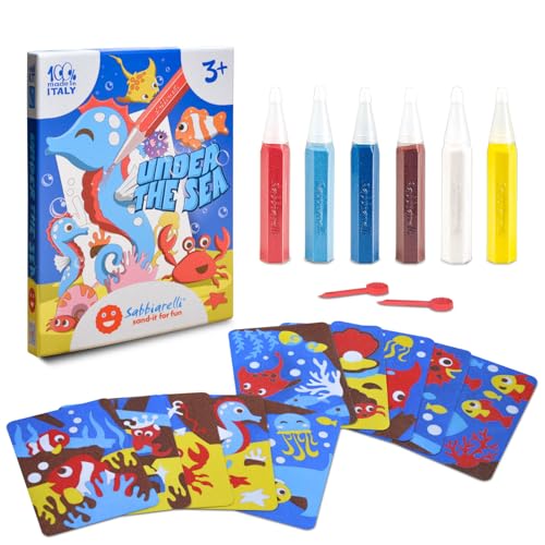 Sabbiarelli Sand-it For Fun Kit Under the sea Unter dem Meer - Kreativ Bastelset: male mit Sand und lasse deiner Fantasie freien Lauf, Sandbilder für Kinder ab 3+, Geschenkidee zum Geburtstag von Sabbiarelli