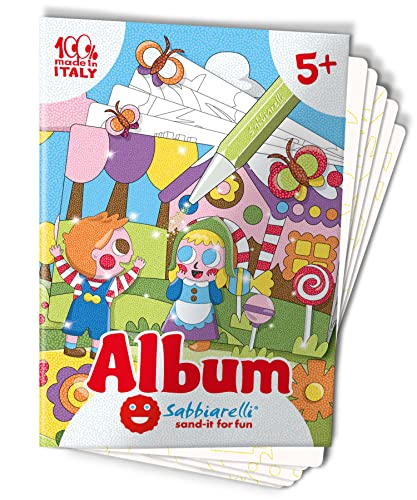 Sabbiarelli Sand-it for Fun Album C'era UNA Vola: 5 Zeichnungen zum Ausmalen mit Sand (Sand Nicht enthalten), Spiel für Kinder ab 5 Jahren von Sabbiarelli