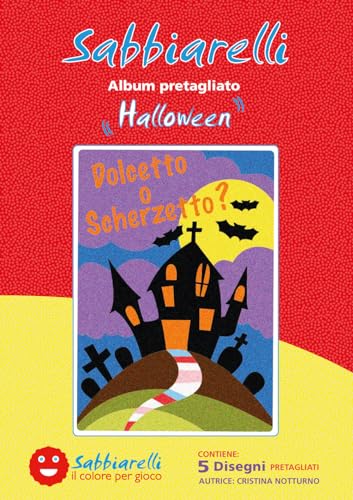 Sabbiarelli Sand-it For Fun - Album Halloween: 5 vorgeklebte Papier, zum bemalen mit Sand (Sand nicht enthalten), Sandbilder für Kinder ab 5+ von Sabbiarelli