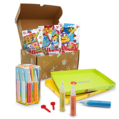 Sabbiarelli Sand-it for Fun - Box Ostern in Freude 5+, Set für kreative Arbeiten, Kreativ- und Sandfarben-Set, kreatives Labor, Ostern Party Kinder 5+ mit Eierjagd von Sabbiarelli