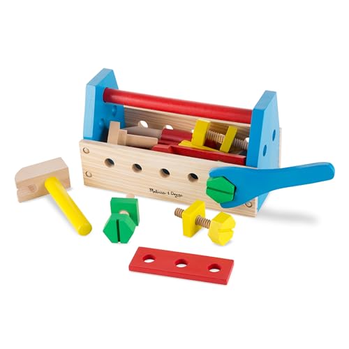 Melissa & Doug Tragbarer Werkzeugkasten, Holzspielzeug, Bauen, Lernspielzeug, Rollenspielzeug, 3 - 6 Jahre, Geschenk für Jungs oder Mädchen von Melissa & Doug