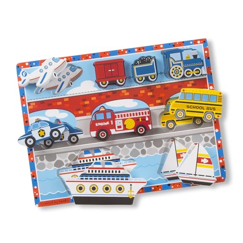Melissa & Doug Vehicles Chunky Puzzle | Puzzles | Wooden Toy | 2+ | Gift for Boy or Girl von Melissa & Doug