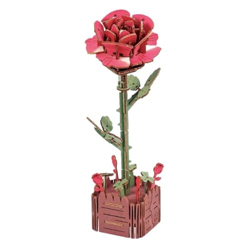 Sadodo 3D Holz Puzzle,Modellbau DIY Holzpuzzle Modellbausatz Bausatz für Erwachsene und Jungenliche,Kinder Geburtstag Geschenke Idee (Rose) von Sadodo
