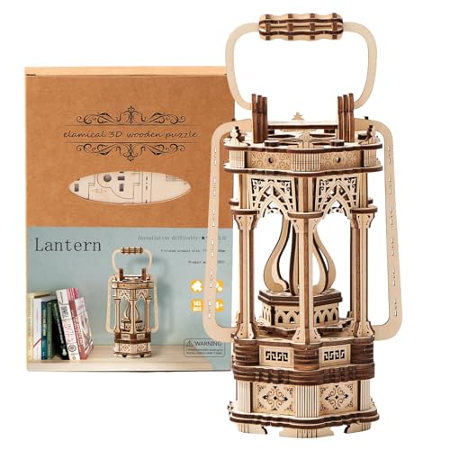 Sadodo 3D Holz Puzzle Laterne,3D Holzpuzzle Antike LED Hand Lampe Licht Modellbau DIY Holzpuzzle Modellbausatz Bausatz für Erwachsene,Geburtstag Geschenke 3D Wood Puzzle Lamp Lantern Gift (Laterne) von Sadodo