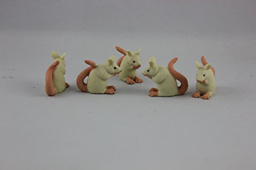 Safari 342322 - Good Luck Minis - Glücksminis, Weiße Mäuse, ca. 2,5cm, PVC, 5 Stück von Safari