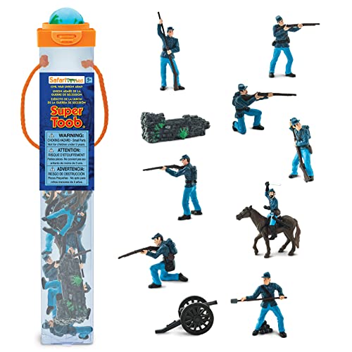 Safari Civil War Union Army Super TOOB | 10 detaillierte Miniatur-Spielzeugsoldatenfiguren | Ungiftig & BPA-frei | Für Kinder ab 3 Jahren geeignet Ltd Safari Civil War Union Army Super TOOB | 10 detaillierte Miniatur-Spielzeugsoldatenfiguren | Ungiftig & BPA-frei | Für Kinder ab 3 Jahren geeignet Ltd von Safari