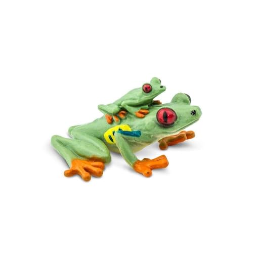 Safari Rotäugiger Laubfrosch mit Baby | 2,75“ Realistische Figur | Ungiftig & BPA-frei | Geeignet für Kinder ab 3 Monaten Ltd von Safari Ltd.