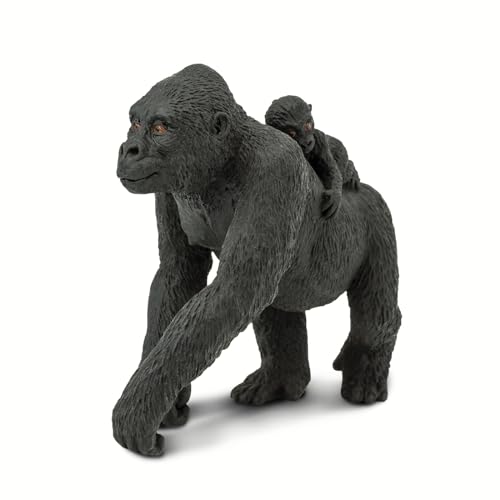 Safari Lowland Gorilla mit Baby auf dem Rücken von Safari