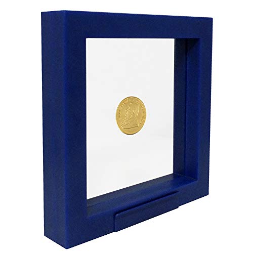 SAFE 4501 Schweberahmen blau 13x13 cm - Münzrahmen - Objekt Bilderrahmen - Münzständer 3D Rahmen für Ihre Münzen Coin Collection von SAFE