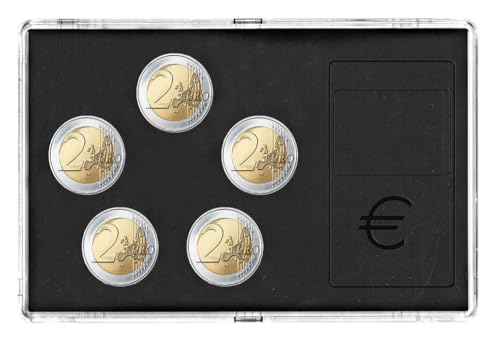 SAFE 7904 Acryl Münz-Etui für 5 x 2 Euro-Münzen (der 5 Prägeanstalten) / 163 x 102 x 5,5 mm von SAFE