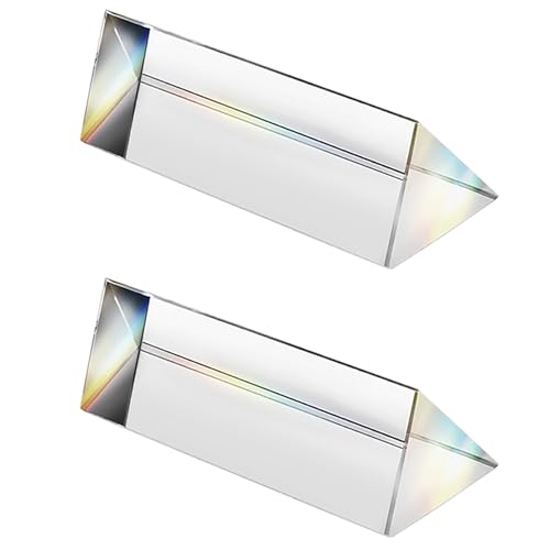 2 Stück Kristallglas-Dreiecksprisma, 25 x 80 mm Prisma, Regenbogenspektrum-Experimentglas, K9-Kristall-Dreiecksprisma, klare Linse für Lichtspektrumphysik, Regenbogen-Effekt-Foto 2 Stück Kristallglas-Dreiecksprisma, 25 x 80 mm Prisma, Regenbogenspektrum-Experimentglas, K9-Kristall-Dreiecksprisma, klare Linse für Lichtspektrumphysik, Regenbogen-Effekt-Foto von SagaSave
