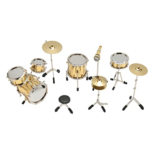 Sahgsa 8-teilige Miniaturtrommel mit Koffer, Mini-Percussion-Musikinstrument, Mini-Trommel, Miniatur-Puppenhausmodell, Weihnachtsschmuck und von Sahgsa