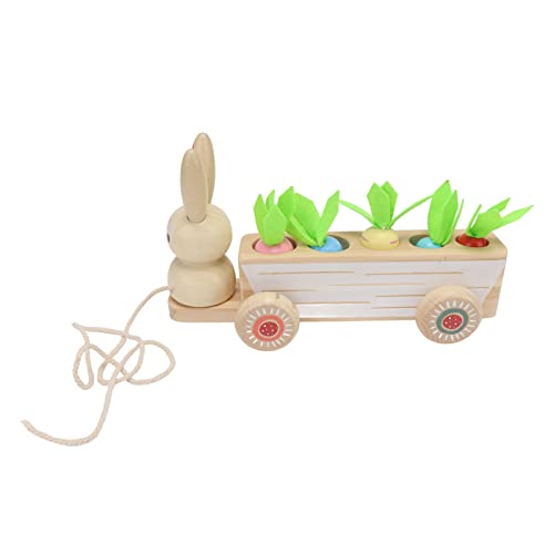 Sahgsa Babyspielzeug, Kleinkind-Rettich-passendes Autospielzeug, Babysicheres Kleinkind, Langlebiges Pädagogisches Karotten-Autospielzeug aus Holz für Zuhause von Sahgsa