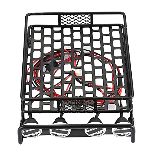 Sahkgye RC Universal Dach TräGer GepäCk TräGer mit 4 Runden LED Leuchten für 1/10 RC Rock Crawler Axial SCX10 D90-4 Sahkgye RC Universal Dach TräGer GepäCk TräGer mit 4 Runden LED Leuchten für 1/10 RC Rock Crawler Axial SCX10 D90-4 von Sahkgye