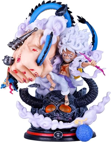 Monkey D Ruffy Figur Gear5, Anime Charakter Umwelt PVC Sammlung Statue Puppe Dekoration Ornamente Geschenk 22 cm/8,6 Zoll One Piece Charakter Statue Modell Spielzeug von SaiFfe