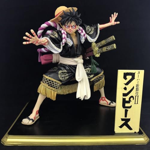 SaiFfe Anime-Helden – One Piece – Monkey D. Ruffy, Wano Country Kabuki Kimono Ruffy, dekorative Figur, Sammlerstück, Animationen, Spielzeugcharakter, Modell, 19cm/7,4Zoll Anime-Geschenk von SaiFfe
