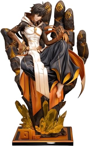 SaiFfe ZhongLi Game Anime-Figuren Charakterfigur mit Sitzhaltung in Geo-Kreation-bezogener Szene 26 cm/10,2 Zoll Modell-Spielzeugstatue zur Dekoration Jungen-Mädchen-Geschenke von SaiFfe