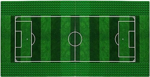 2 Stück Classic Fußball Bauplatte, 32 x 32 Löcher Grün Stapelbare Premium Grundplatte für Minifiguren, Städte, Fußballplatz und Mehr (10 x 10 Zoll) von SaiKer