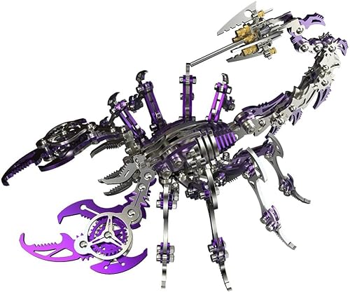 3D Metall Puzzle Scorpion King Modellbausatz, 200 Teile 3D Puzzle Metal DIY Modell Kit, Laserschnitt Metall Metallbausatz Spielzeug für Erwachsene und Kinder, Skorpion König (Lila) von SaiKer