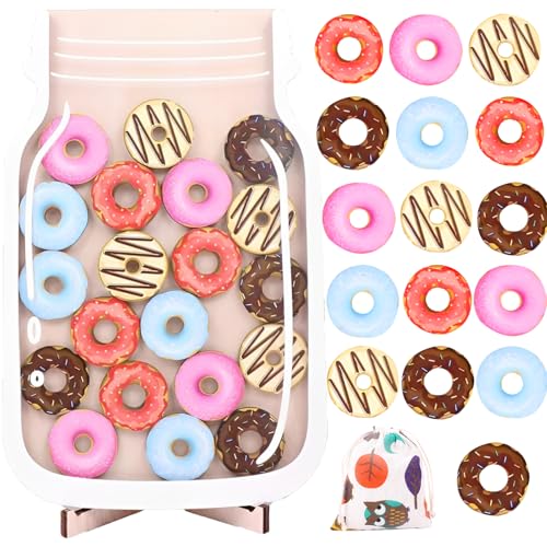 Belohnungsglas aus Holz mit bunten Donuts, wiederverwendbar, gutes Verhalten, Incentive-Glas und bedruckter Baumwollbeutel mit Kordelzug für Kinder, Töpfchentraining, Zuhause, Schule, Klassenzimmer, Belohnungsglas aus Holz mit bunten Donuts, wiederverwendbar, gutes Verhalten, Incentive-Glas und bedruckter Baumwollbeutel mit Kordelzug für Kinder, Töpfchentraining, Zuhause, Schule, Klassenzimmer, von Saier tbo