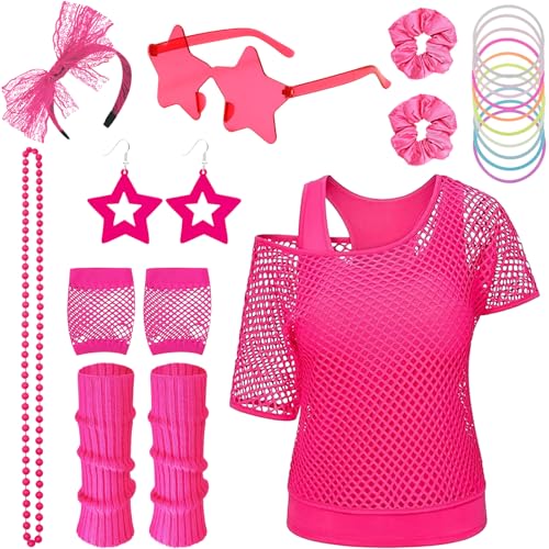 Saier tbo 20-teiliges 80er-Jahre-Kostüm-Zubehör-Set für Damen, 1980er-Jahre-Kostüm-Outfit-Set mit Fischnetz-Top, Tank-Top, Beinstulpen, Fischnetz-Handschuhen für Mädchen, 80er-Jahre-Motto-Party Saier tbo 20-teiliges 80er-Jahre-Kostüm-Zubehör-Set für Damen, 1980er-Jahre-Kostüm-Outfit-Set mit Fischnetz-Top, Tank-Top, Beinstulpen, Fischnetz-Handschuhen für Mädchen, 80er-Jahre-Motto-Party von Saier tbo