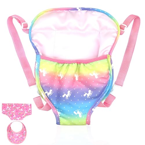 Saier tbo Baby Doll Carrier Storage Bag for Kids Baby Doll with Adjustable Straps Accessories (Pink) von Saier tbo
