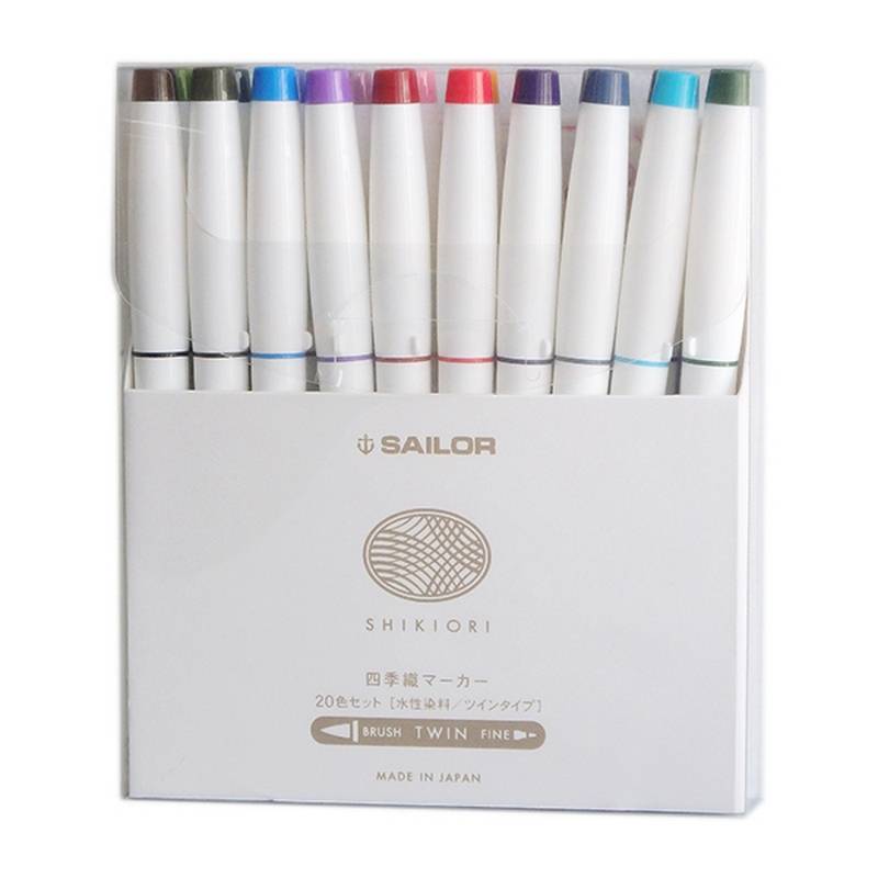 Sailor Calligraphy Brush Pen Shikiori Set 20 Stk. von Sailor