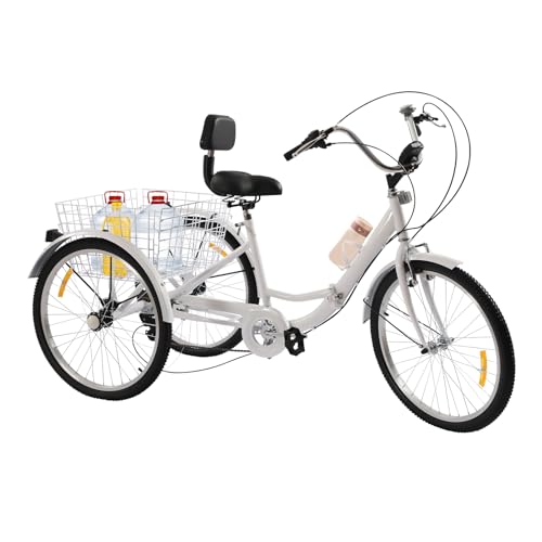 24 Dreirad für Erwachsene Zoll Fahrrad mit Korb 3 Rad Fahrrad 3 Rad Dreirad Faltbares mit 3 Rad für 7 Gang Klappbar HöHenverstellbar DreiräDer Senioren 7 Gang Jugendliche Max Belastung 120kg Weiß 24 Dreirad für Erwachsene Zoll Fahrrad mit Korb 3 Rad Fahrrad 3 Rad Dreirad Faltbares mit 3 Rad für 7 Gang Klappbar HöHenverstellbar DreiräDer Senioren 7 Gang Jugendliche Max Belastung 120kg Weiß von SailorMoon
