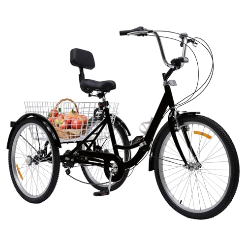 24 Dreirad für Erwachsene Zoll Fahrrad mit Korb 3 Rad Fahrrad 3 Rad Dreirad Faltbares mit 3 Rad für 7 Gang Klappbar HöHenverstellbar DreiräDer Senioren 7 Gang Jugendliche Max Belastung 120kg Schwarz 24 Dreirad für Erwachsene Zoll Fahrrad mit Korb 3 Rad Fahrrad 3 Rad Dreirad Faltbares mit 3 Rad für 7 Gang Klappbar HöHenverstellbar DreiräDer Senioren 7 Gang Jugendliche Max Belastung 120kg Schwarz von SailorMoon