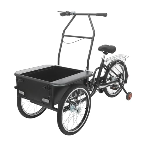 Bemannte Dreiräder mit Vordersitz Sitz Geländer 3 Rad Fahrrad Stützrädern Einzelner Hinterradbremse Sattelhöhe Verstellbar Gurt Aufsitzdreirad Hinterradbremse Höhenverstellbarer Sattel von SailorMoon