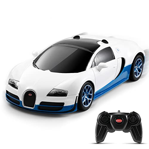 SainSmart Jr. 1:24 Ferngesteuertes Auto, Offizielles Lizenziert Bugatti Veyron, RC Modell Auto Car Spielzeug Geschenk für Kinder Erwachsene (weiß) von SainSmart Jr.